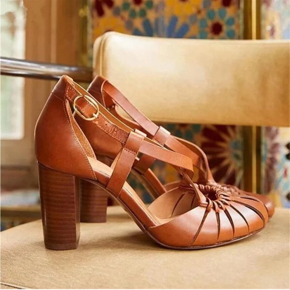 Sezane High Tara Sandals in Heritage Leather - Picture 2 of 9